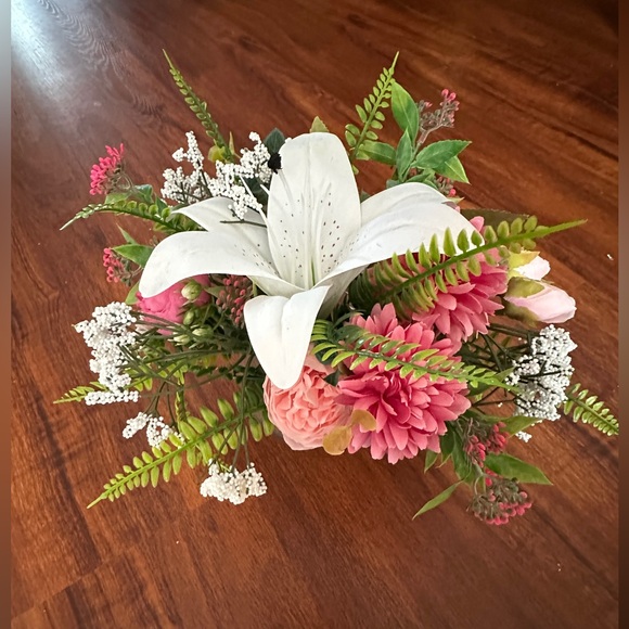 floral arrangement - lily, peonies, tulips, fern, freesia, handmade - Picture 4 of 13